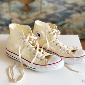 Converse shoes-ivory white converse high tops-